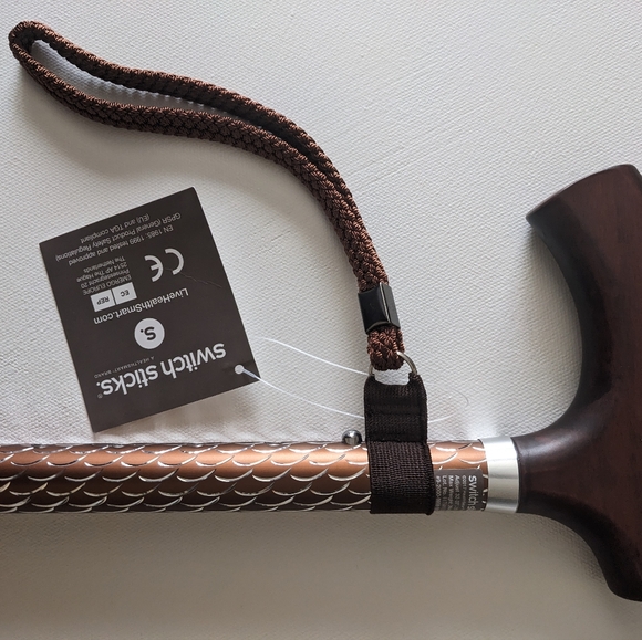 Walking cane adjustable folding 32-37 men women wood ergonomic handle fashion - Picture 5 of 6